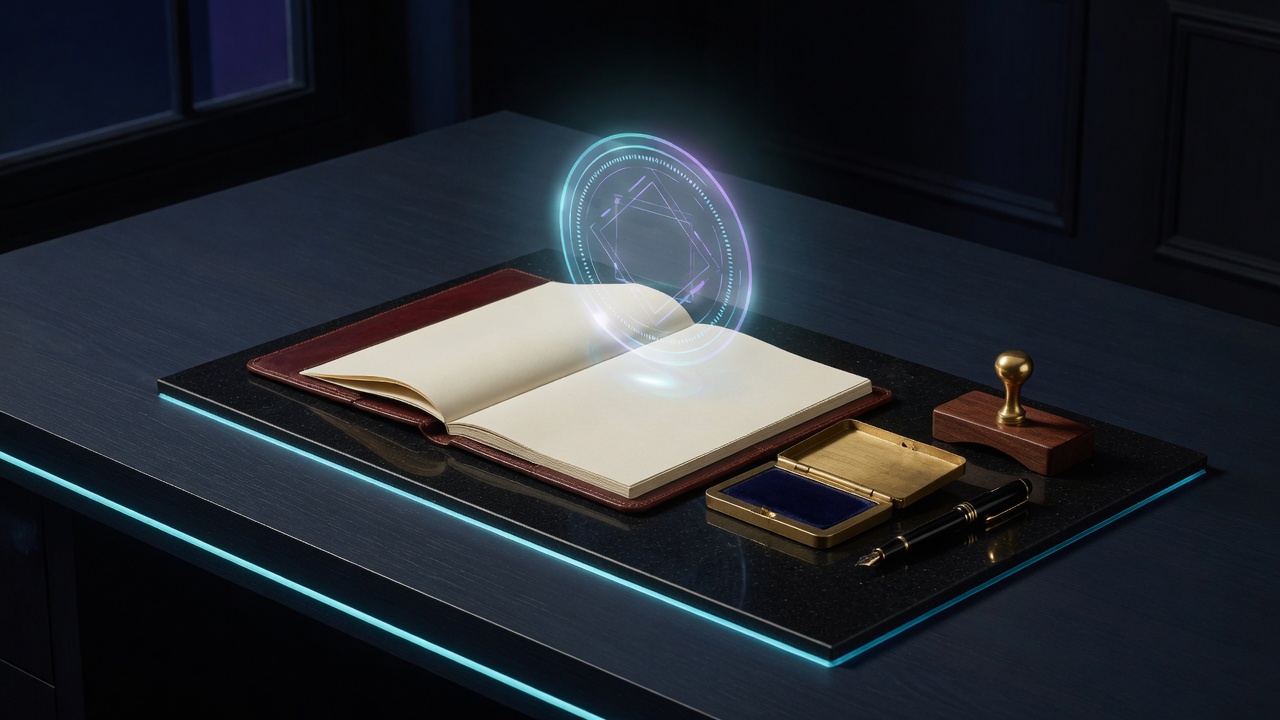 Freigabe: Stempel, Mappe, Cyan-Licht — AlphaSmartApproval