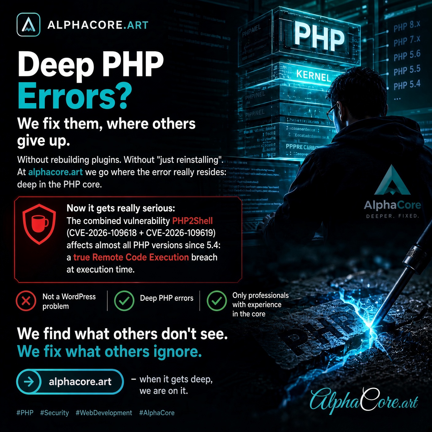 Deep PHP errors? We fix them, where others give up.